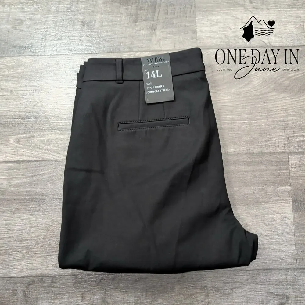 White House Black Market Elle Slim Trouser Pants Stretch Long NWT $99 Size 14L